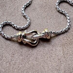 David Yurman Petite Buckle Necklace
Sterling Silver with 14K Yellow Gold, 16.2mm